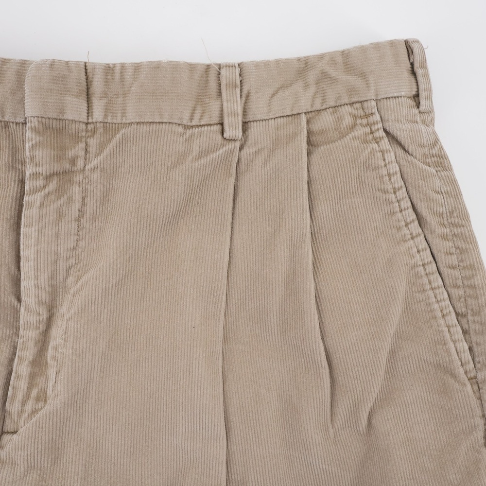 Vimtage Y2 K Lands' End Pleated Corduroy Trousers Tan Mens 38x28
